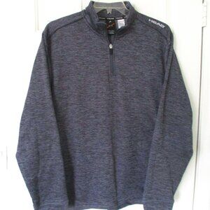 Head Mens L/S Gray Heather 1/4 Zip Fleece Lined Active Sweater NWOT - Size XL